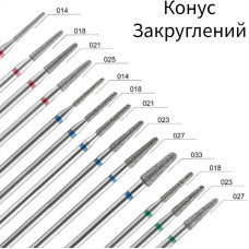Фреза алмазная Конус закругленный синий